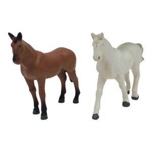 Funrise Arabian Morgan Horses Figures Vintage 1988 Vinyl PVC Toy Lot Of 2